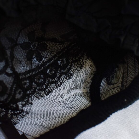 Marc Jacobs Black Lace & Ruffle Trim Sweater Sweatshirt Long Sleeve Size XS - Picture 12 of 12